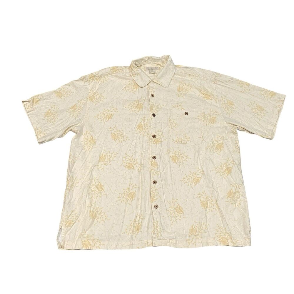 Island Republic Hawaiian Tropical Cotton/Rayon‎ Button Up Shirt Sleeve Shirt XXL